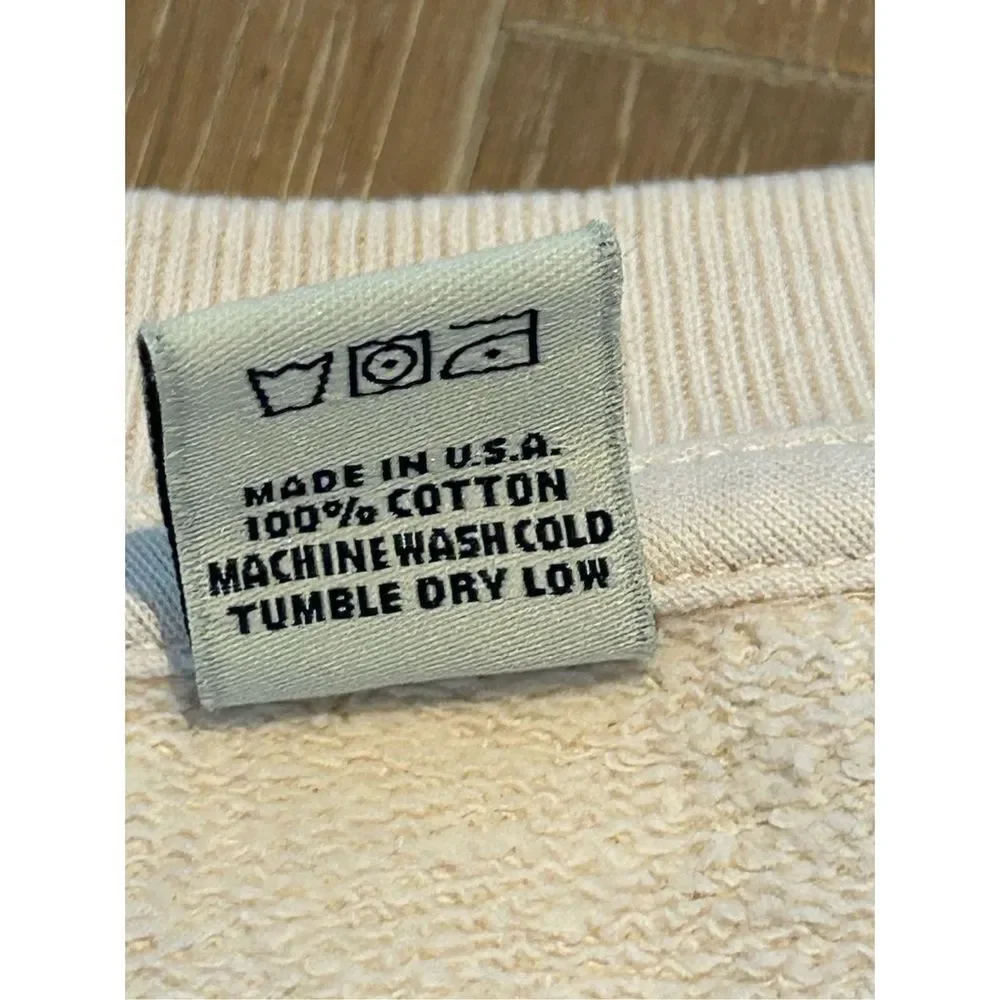 Sporty & Rich Italic Logo Sleeveless V-Neck Unisex Vest Beige Size Medium - Picture 6 of 7